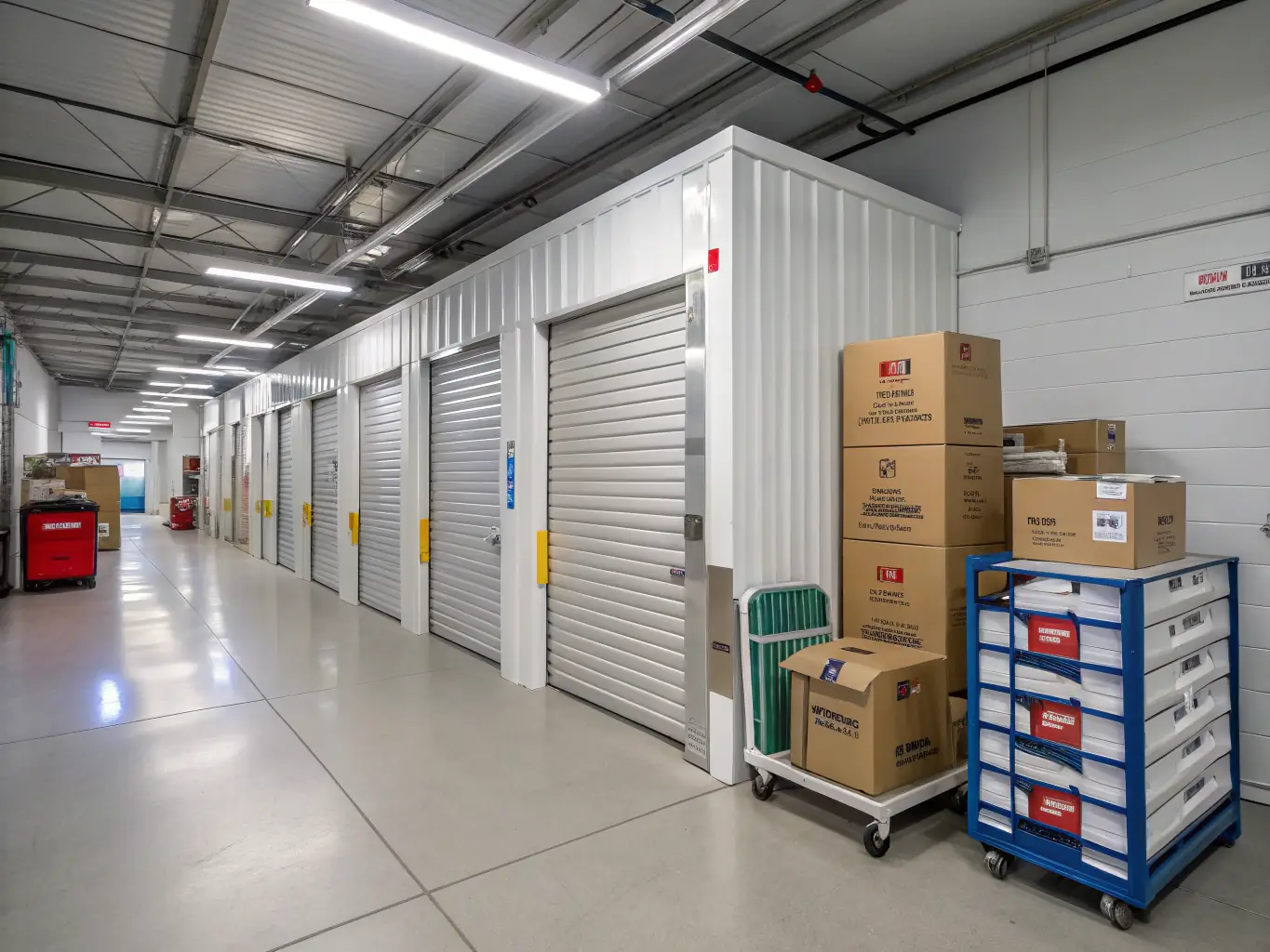 A secure storage facility with various sized storage units, emphasizing the availability of safe and reliable storage options.